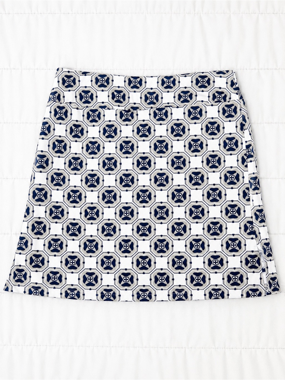 Golftini Printed Golf Skort White Navy Performance Skirt Size M - Picture 2 of 5